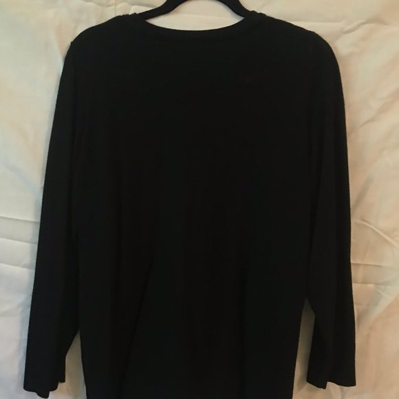 Portezle Sourire Black V-Neck Sweater; Size X - Picture 2 of 2